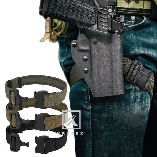 KRYDEX 1.5" Tactical Leg Strap For Leg Drop Holster Quick Release Buckle Elastic Thigh Strap For Shooting Hunting Airsoft Combat