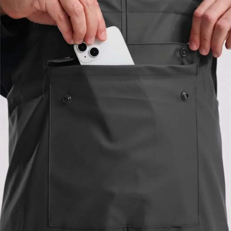 Men's Waterproof Workwear Bib Overalls - Heavy Duty Stretchable Rain Bibs for Fishing and Outdoor Work