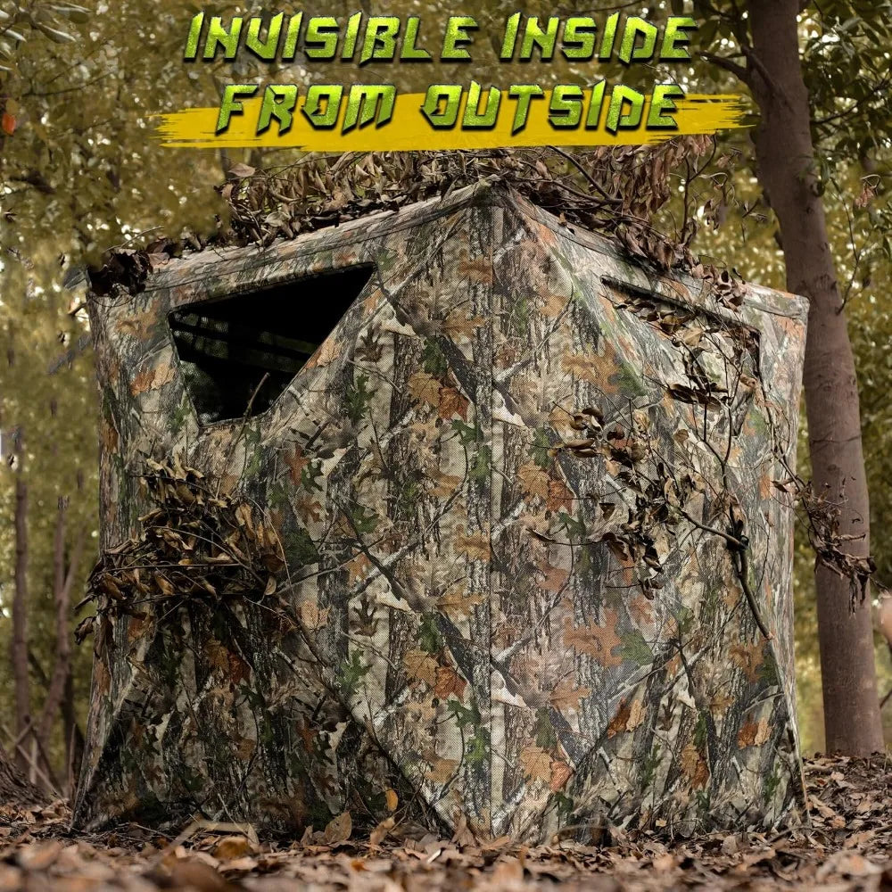 USA Stock Hunting Blind 2 Person Pop Up Blinds 360 Degree See Through Portable Durable Hunting Ground Blinds for Deer Turkey