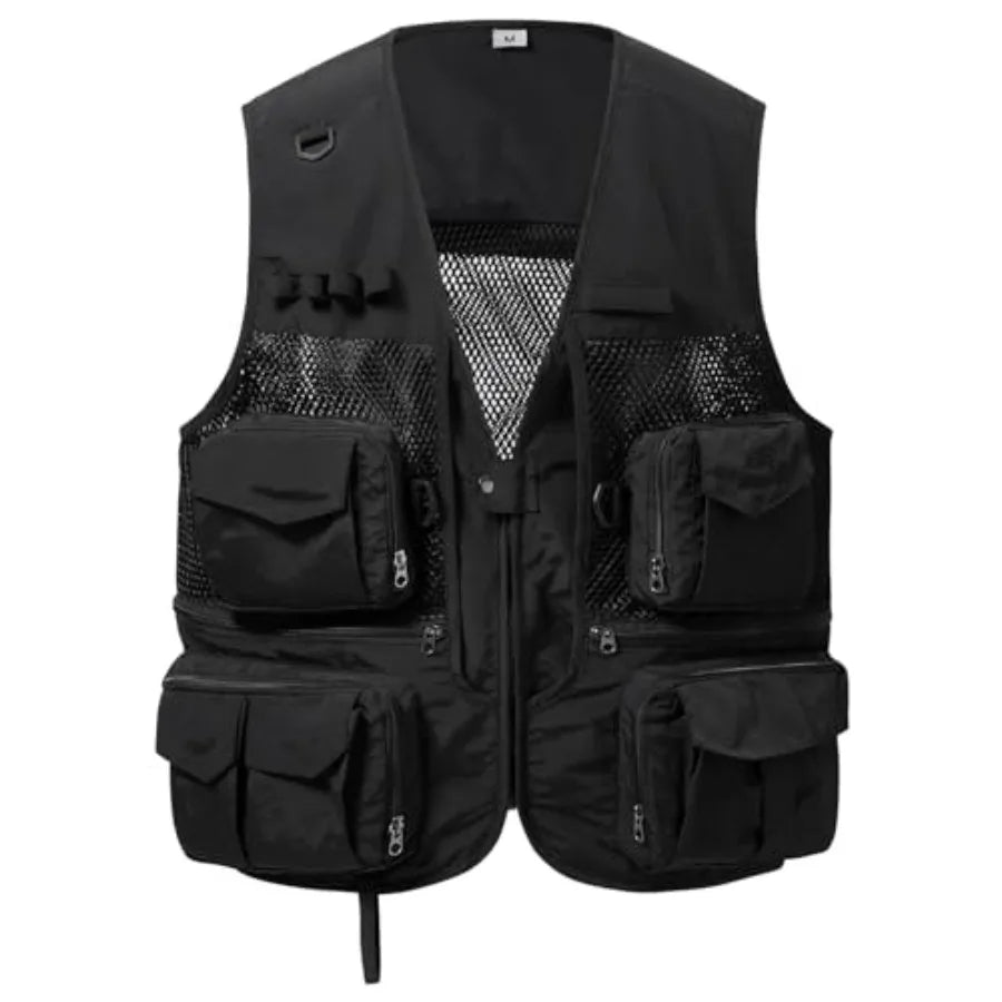 BASSDASH Men's Women's Utility Fishing Cargo Vest Outdoor Safari Photography Work Vest with Multi Pockets Mesh Back FV14