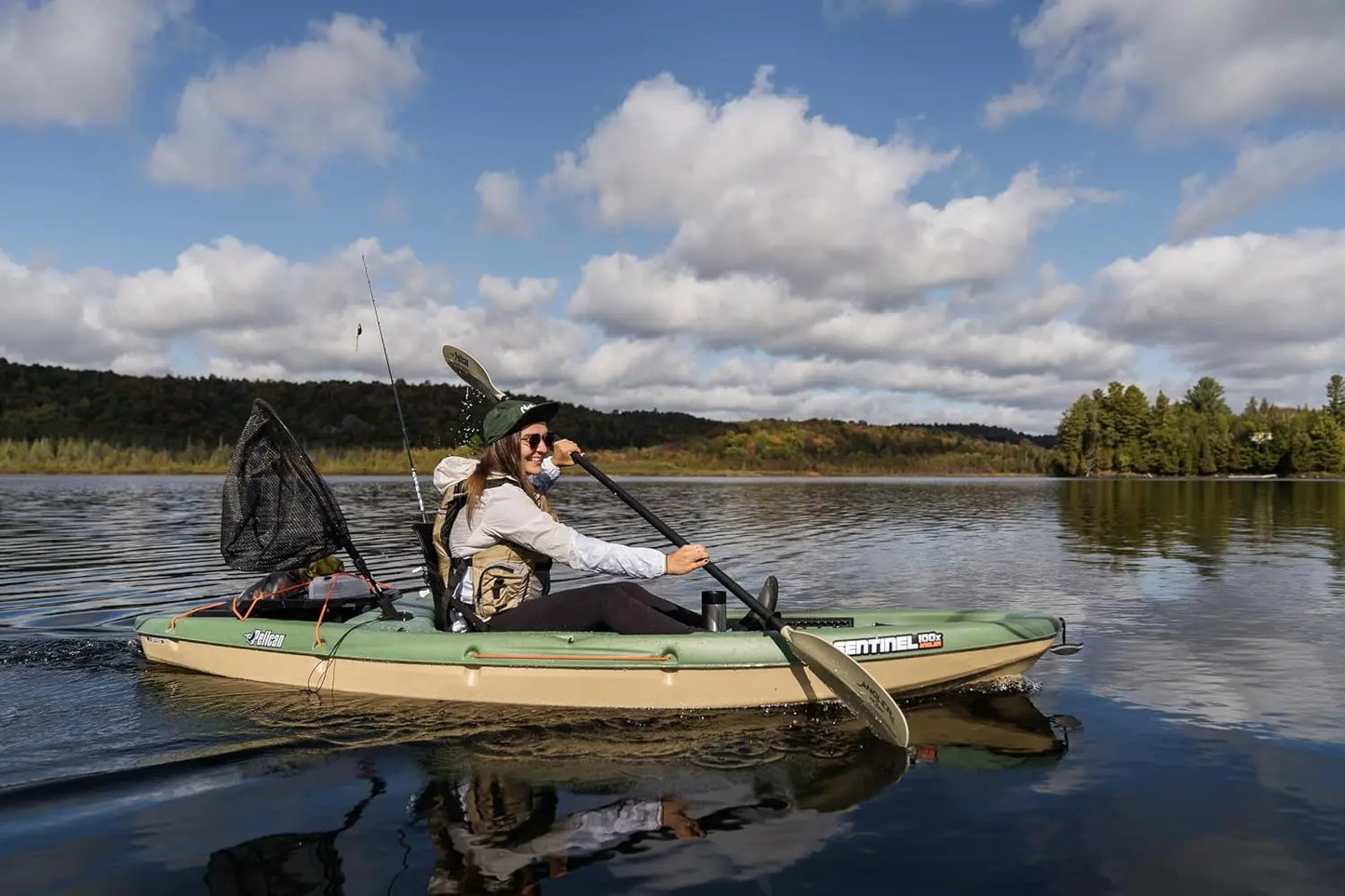 Pelican Sentinel 100X - Angler Sit on Top Fishing Kayak - Lightweight - Ergolounge™ Seating System