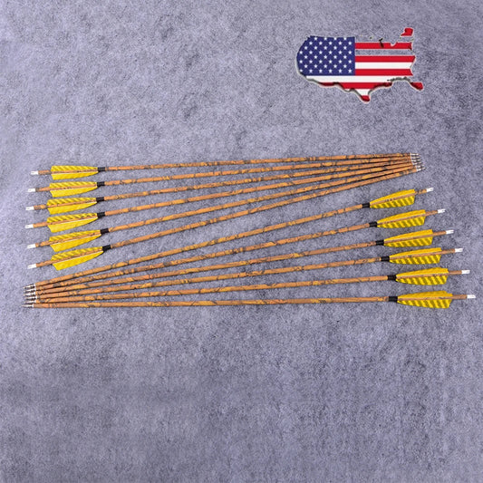 6/12pcs Archery Arrow Mixed Carbon Spine 500 Camo Color Arrow Shaft ID6.2mm 100 grain Arrowheads for Bow Hunting Shooting Target