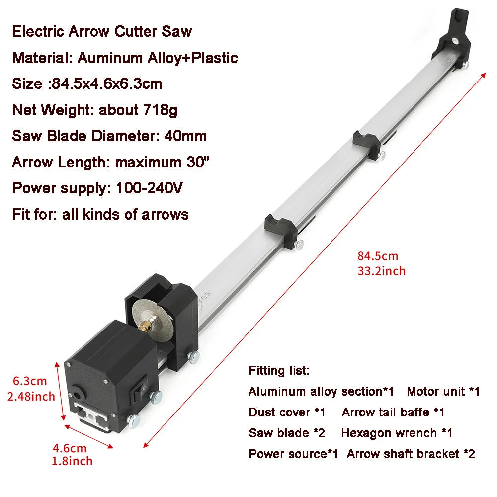 T-160 Electric Arrow Cutter Grinder All-in-One Arrow Shaft Cutting Polishing Tool Stable Cutting Base Compatible with Carbon Aluminum Tubes Professional Archery DIY Accessory for Target Shooting and Hunting Preparation