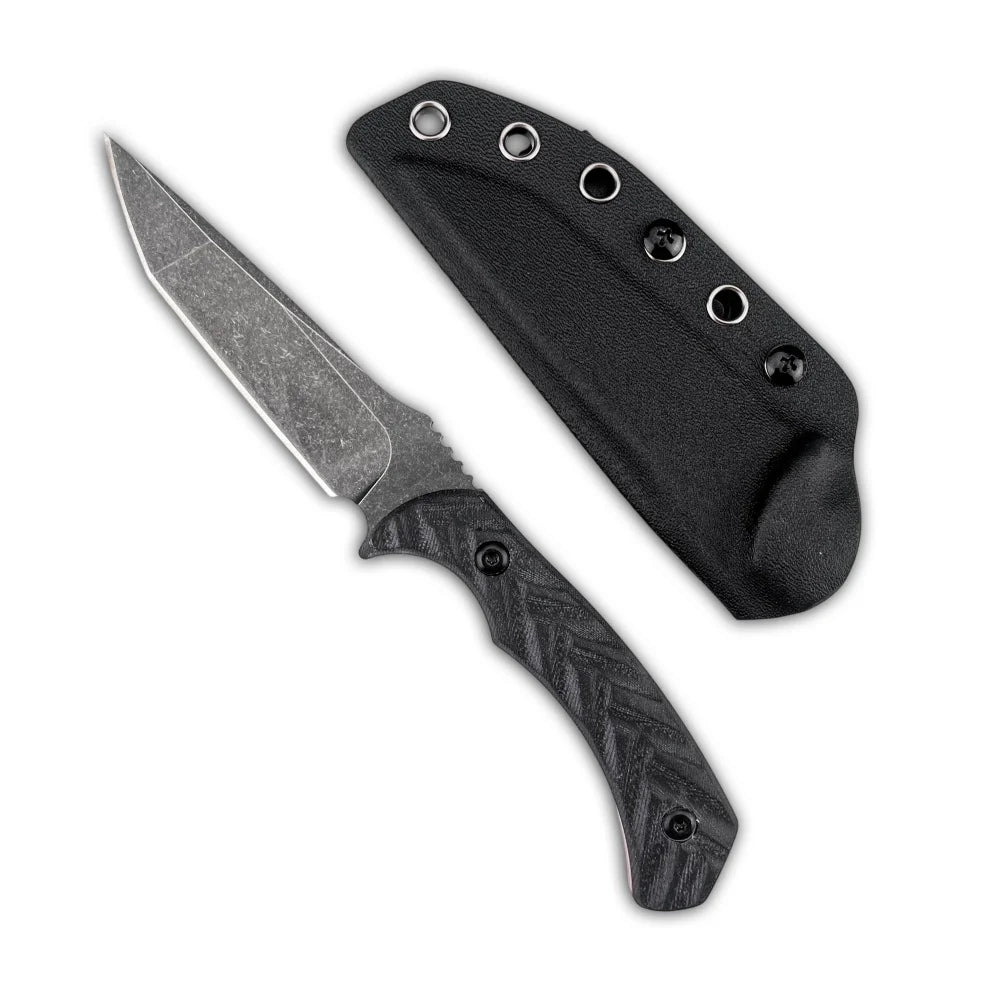 Every Day Carry Wear-Resistant Wilderness Rock Climbing Meat Slicing Knife Multi-Purpose Camping Picnic Straight Knife Portable Knife with K Sheath