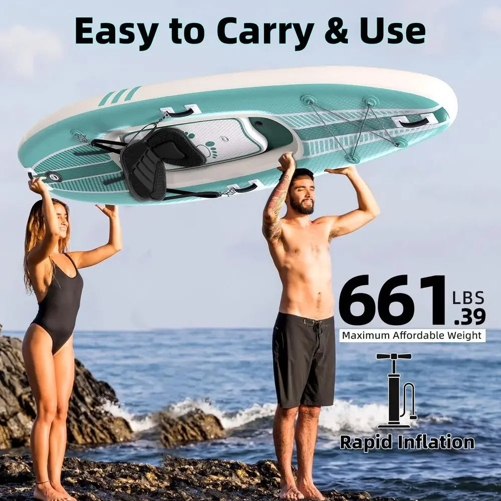 Inflatable Kayak with DropStitch Floor, Lightweight, Portable, Durable Solo Kayak for Fishing, Touring, and Recreational Paddli