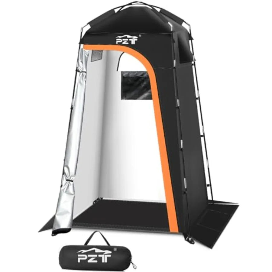 Large Shower Tent, Portable Privacy Tent with Mesh Floor and Carrying Bag, Lightweight and Sturdy, Easy Set Up, Portable Changi
