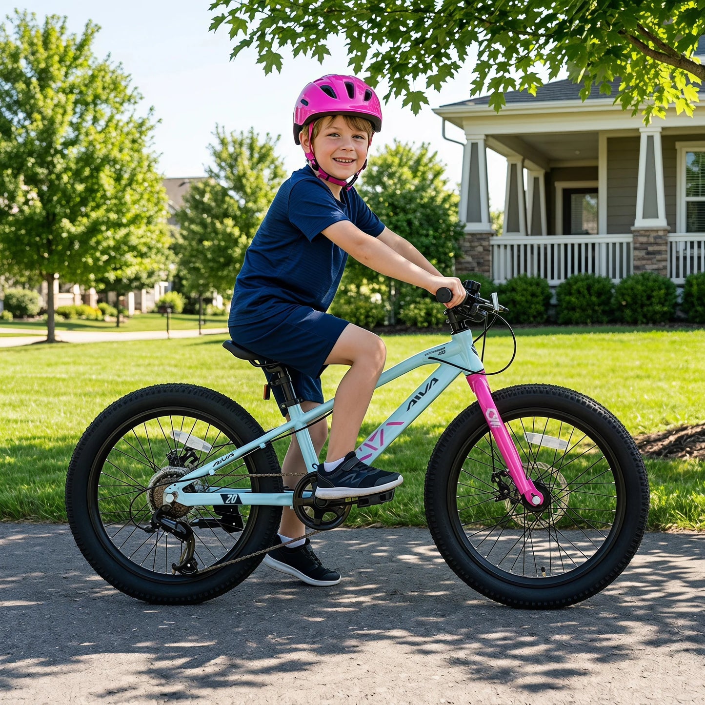 AIVA EXPLOPER-20 Kids Bicycle, 20 Inch Wide Tires, 7 Speed Children's Bike for Boys & Girls, Lightweight Aluminum Frame, Front and Rear Disc Brakes