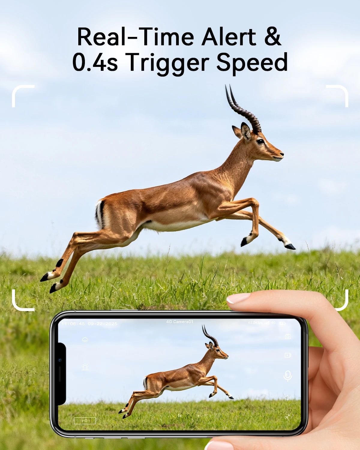 4G LTE Cellular Trail Camera ,2K with Night Vision, Solar Powered with Battery  Hunting Camera for Wildlife Monitoring