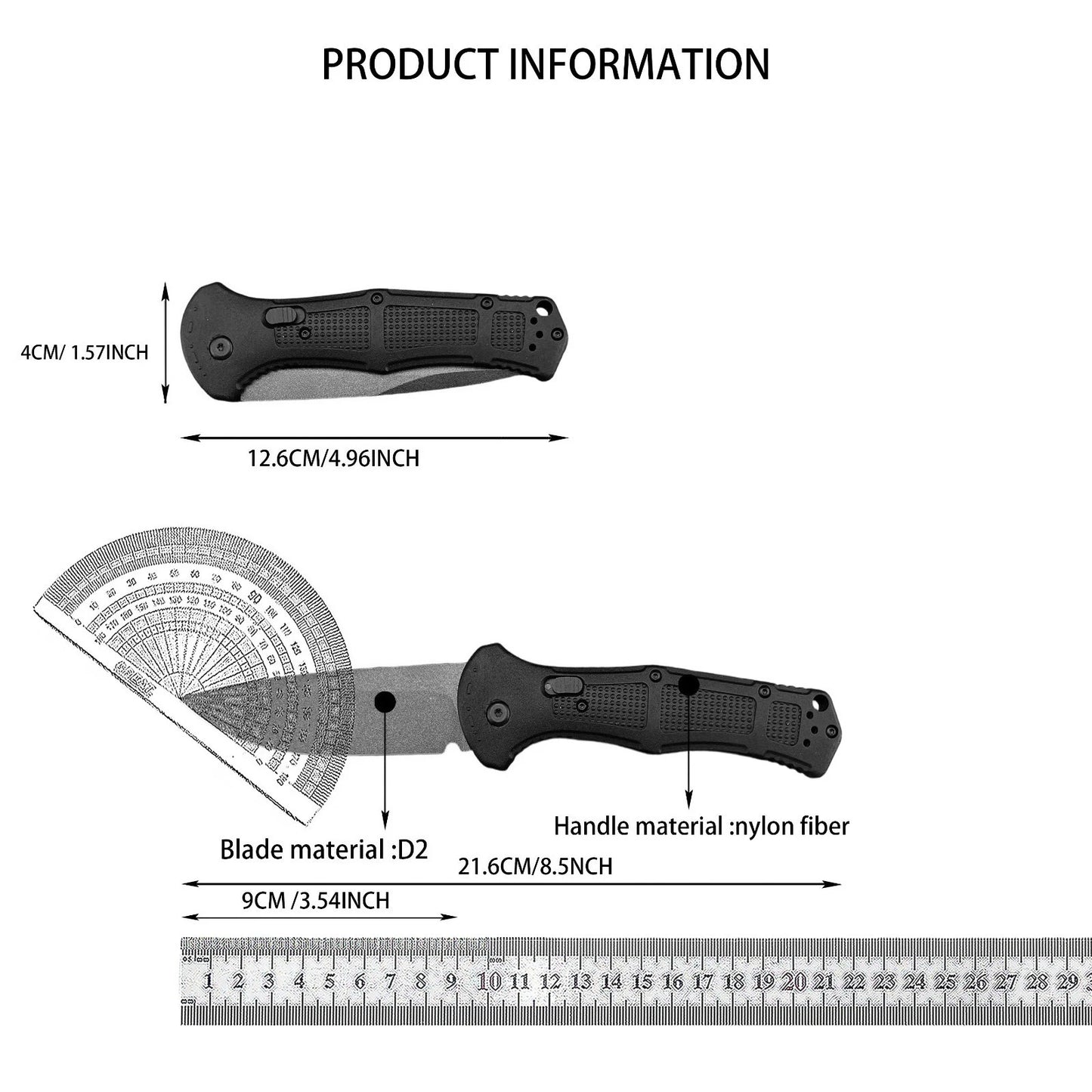 Best-selling 9070 Jungle Folding Pocket Knife: High-quality D2 Blade, Nylon Fiber Handle. Ideal for Mountaineering, Cutting, Hiking, and Exploration. A Versatile Tool for Everyday Carry (EDC), Hiking, Camping, and Outdoor Act