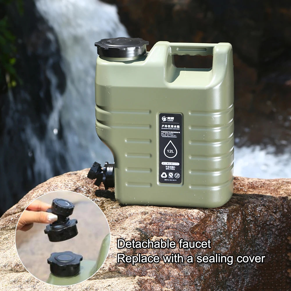 11/12/18/25L Outdoor Water Bin Large Capacity Portable Camping Water Carrier With Detachable Faucet for Camping Picnic Hiking