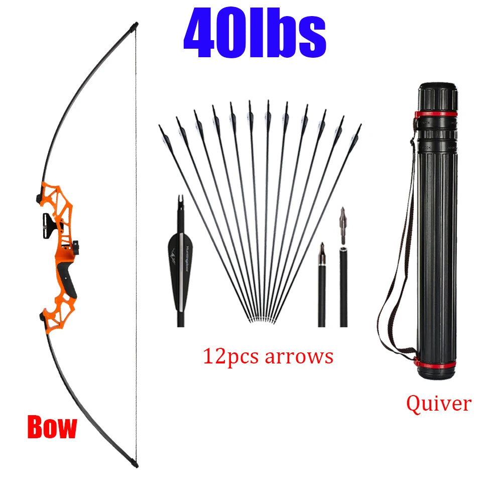 Archery recurve bow Hunting Take Down Bow 40lbs Bow for Outdoor Fishing Shooting Right Hand With Bow Accessories