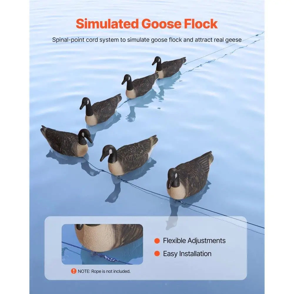 Realistic Outdoor Goose Floaters Decoy Set 6 Pack for  and Wildlife Decoration