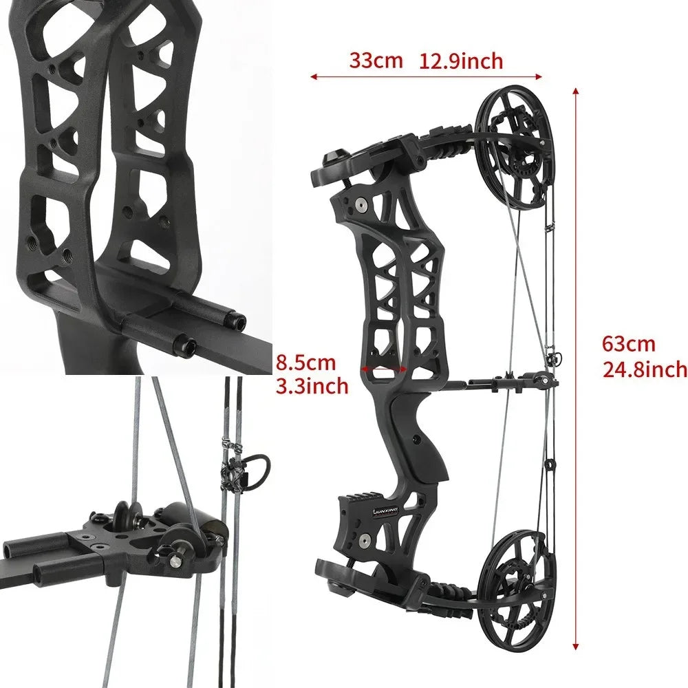 Compound Bow Dual-Use Shooting Set 40-70Lbs Adjustable Draw Weight 80% Let-off 20 Inch Axle to Axle Alloy Frame Supports Steel Ball & Arrow Shots for Adult Outdoor Target Practice Small Game Hunting Sports Gear