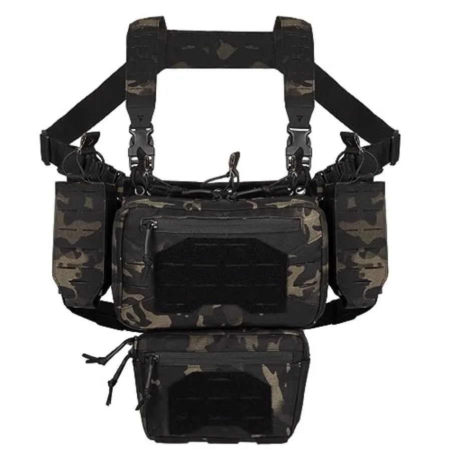 Tactical Chest Mini Rig 1000D Quick Release Multifunctional Tactical Vest Outdoor with Multi-Pockets