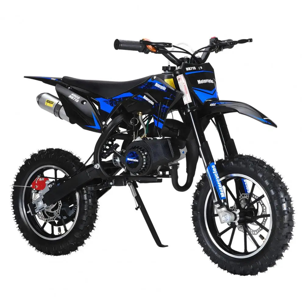 Off-road Motorcycle Mini Kid Dirt Bike, 49CC 2-Stroke Gas Powered Motorbike, Shock Absorption Pocket Motorcycle, Up To 25 Mph
