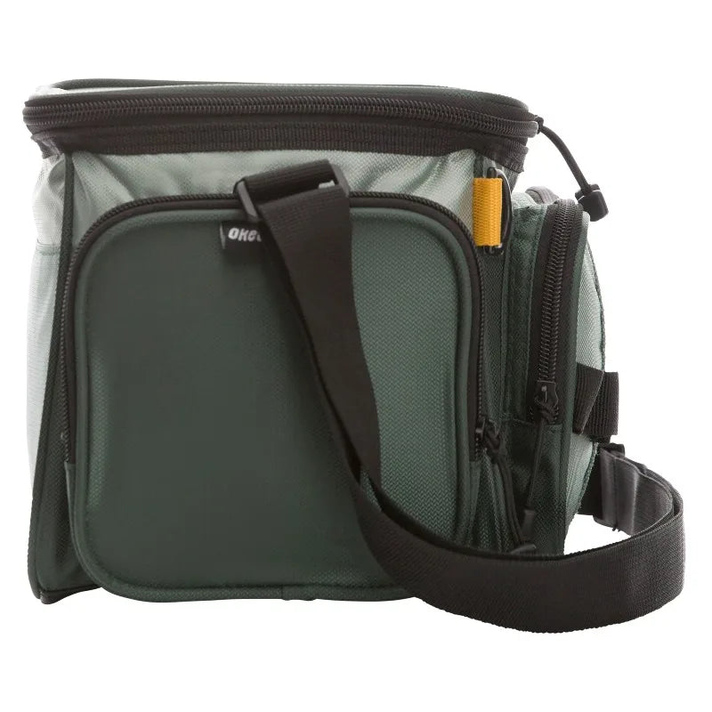 Soft-Sided Fishing Tackle Bag with 2 Medium Lure Boxes, Polyester