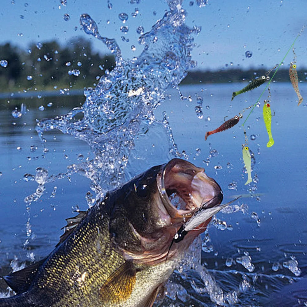 Cluster Soft Lure Pesca Jig Head Artificial Silicone Soft Bait Pesca Bait Fishing Rig for Saltwater