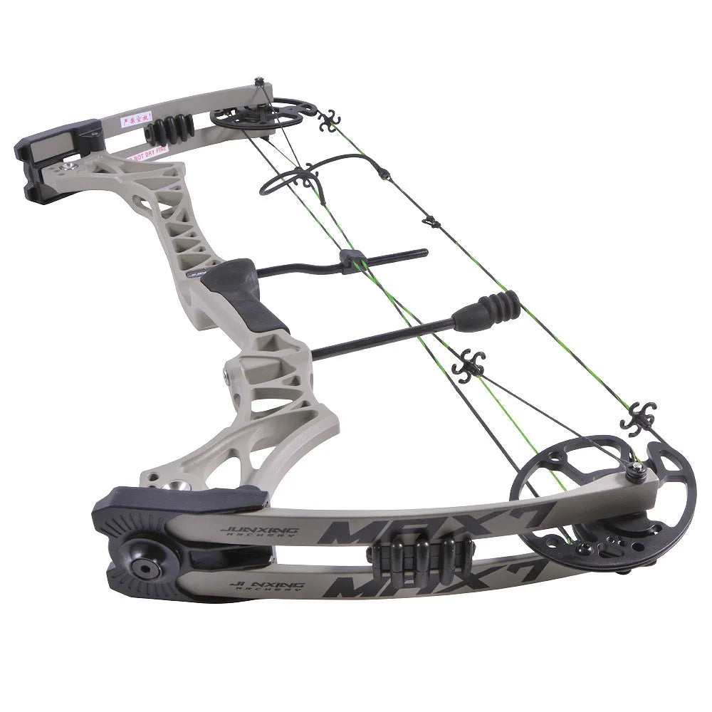 Archery M129 Compound Bow Arrow Kit 320fps Adjustable Draw Weight Magnesium Alloy Riser RH Full Hunting Accessory Set