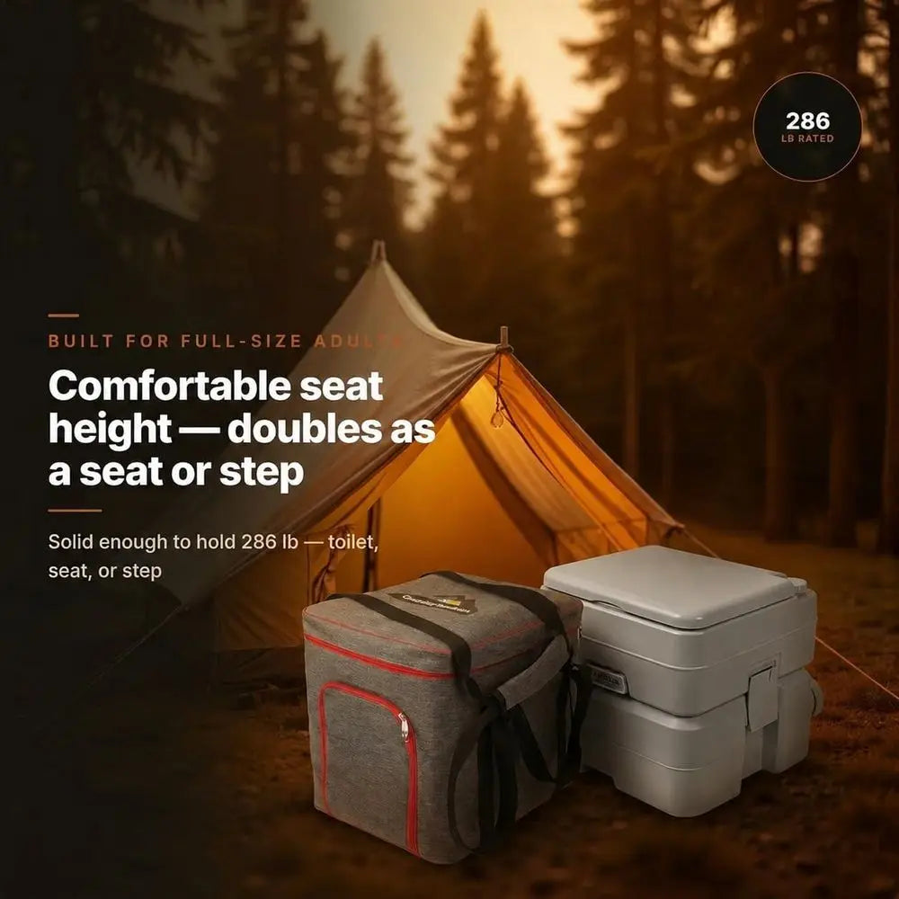 5.3 Gallon Portable Camping Toilet for Adults with Carry Bag – Extra Large Porta Potty for Adults Outdoors, RV, Boat | 286 LBS C