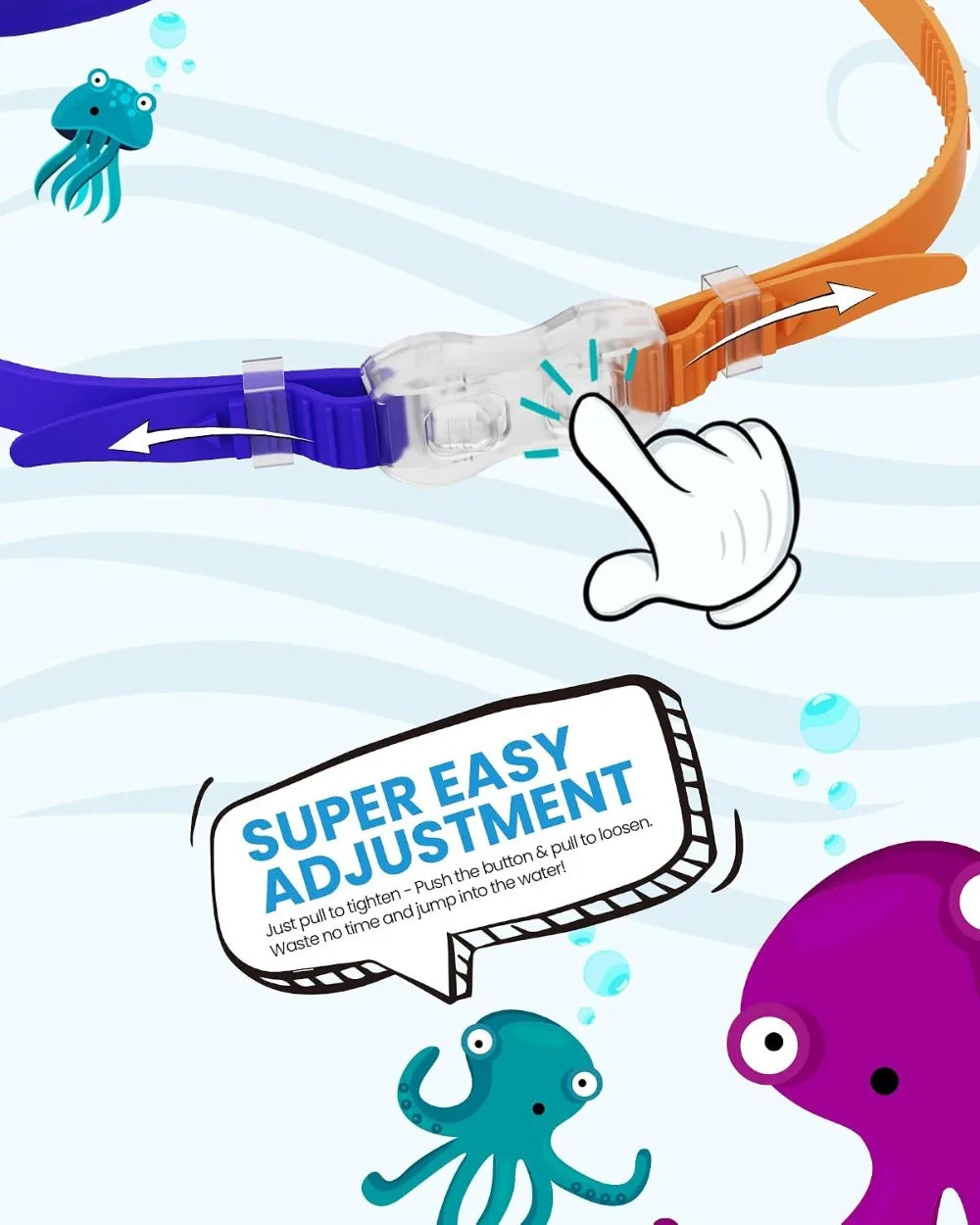 Kids Swim Goggles 2 Pack - Quick Adjustable Strap, Clear & Tinted Lenses for Indoor/Outdoor Use