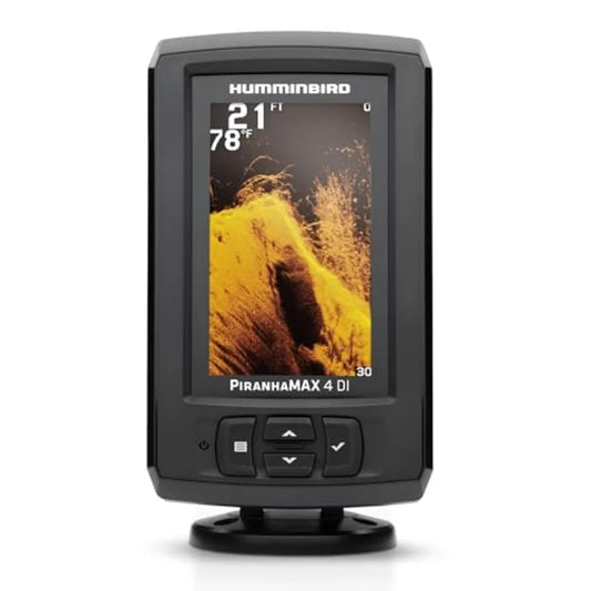 PiranhaMAX 4 Fish Finder, Down Imaging for freshwater fishing, PVC housing, black, high-contrast display and dual-beam sonar