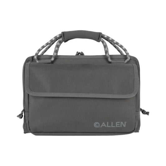 Rollins Double Handgun Case for outdoor shooting and transport, durable nylon fabric, gray color, water-resistant with padded i