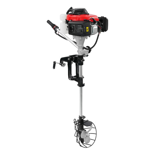 4.0HP 4-Stroke Outboard Motor, 53.2cc Gasoline Engine with Propeller Protective Cover & Air Cooled for Inflatable Boat Fishing