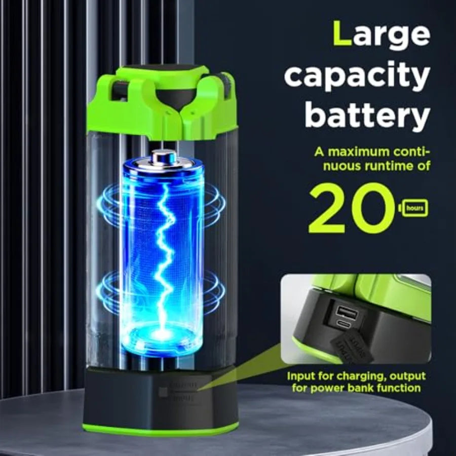 Camping Emergency Light 2700 Lumens 12000mAh with Adjustable Tripod Stand IP65 Waterproof Cordless Work Light Magnetic Base Tel