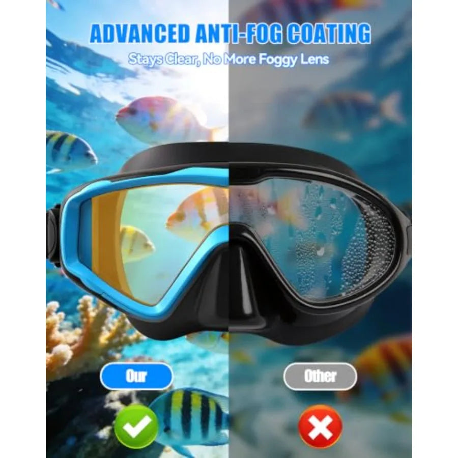Swim Goggles for Adults - 220°Wide View Anti-Fog Goggles with Mesh Bag for Indoor Outdoor Pool Beach Swimmming