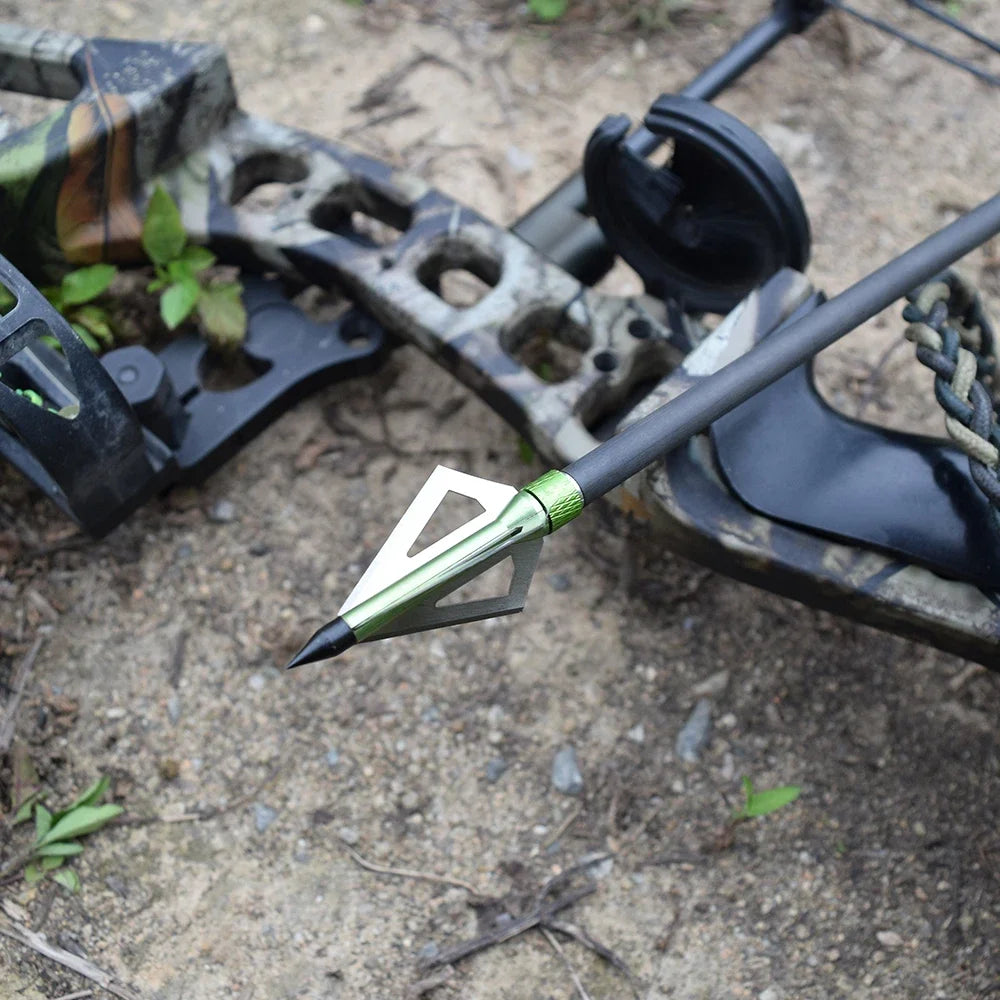 12Pcs 100 Grain Broadheads 3 Blades Tips for Arrows Bolts Archery Bow Outdoor US Warehouse Hunting Sport