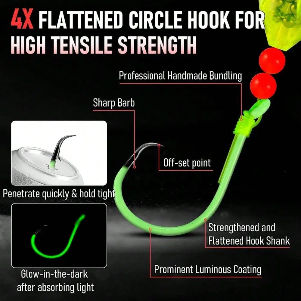 Pack Catfish Fishing Rig Kit Complete Ready Float Rigs Set With Rattles Peg Floats Beads Circle Hooks 6 0 8 0 10 0 Catfishing T