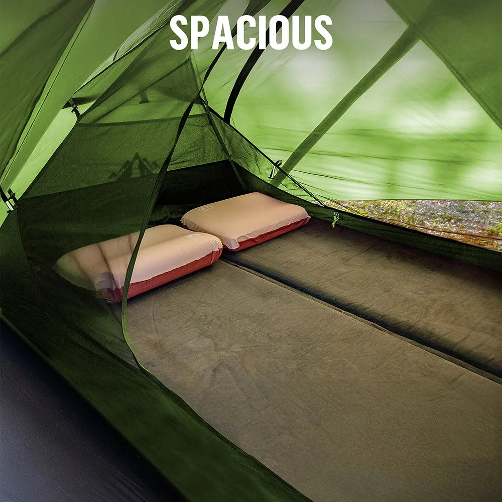 Night Cat Ultralight Backpacking Tent: Waterproof Lightweight Two People Camping Tent for Outdoor Hiking Trekking with Double Layers Aluminum Poles and Footprint 1- 2 Persons
