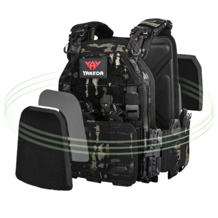YAKEDA Tactical Outdoor Vest for Men/1000D Nylon Quick Release Laser-Cutting Modular Lightweight Vest
