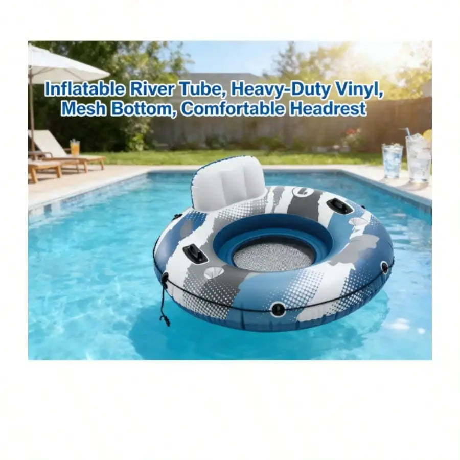 River Run 1 Inflatable Floating Water Tube With Quick Connects – Heavy-Duty For River, Lake & Pool Adventures, Pool Inflatable, Beach Essentials, Pool Float