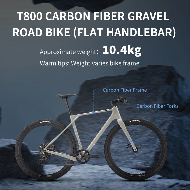 SAVA SF6 R21 Carbon Gravel Bike Flat Handlebar Road Bicycle SHIMANO U6000 11 Speed / SHIMANO U6020 10 SpeedHydraulic Disc Brake Carbon Frame Bike