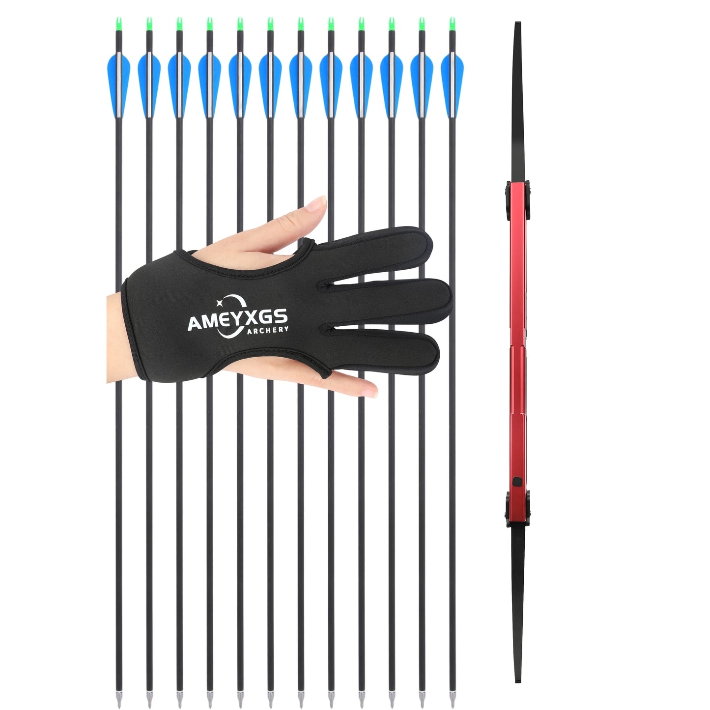 58 Inch Archery Takedown Folding Longbow Lightweight Aluminum Handle 25/35/40/50/60Lbs Left & Right Hand Target Hunting Bow