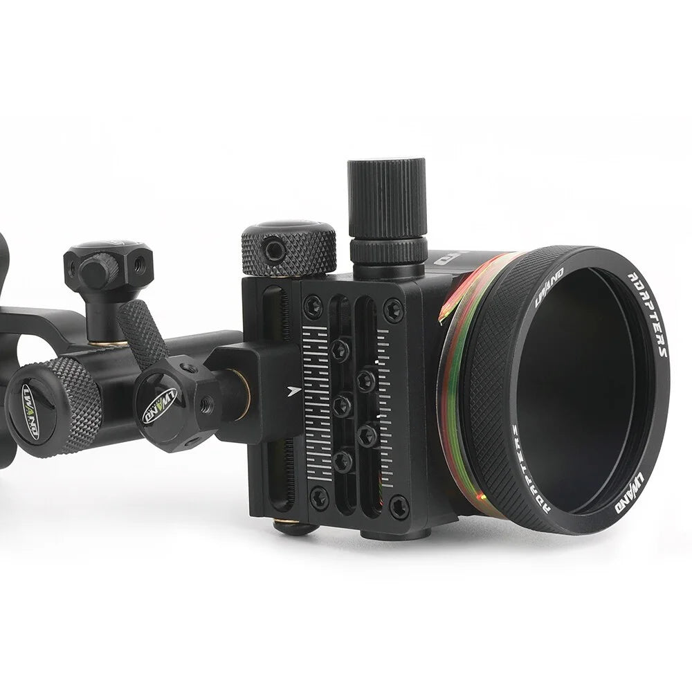 Compound Bow 5 Pin Sight 0.019" Fiber Optic Adjustable Alloy Right Hand for Hunting Target Shooting Outdoor Sports Accessories