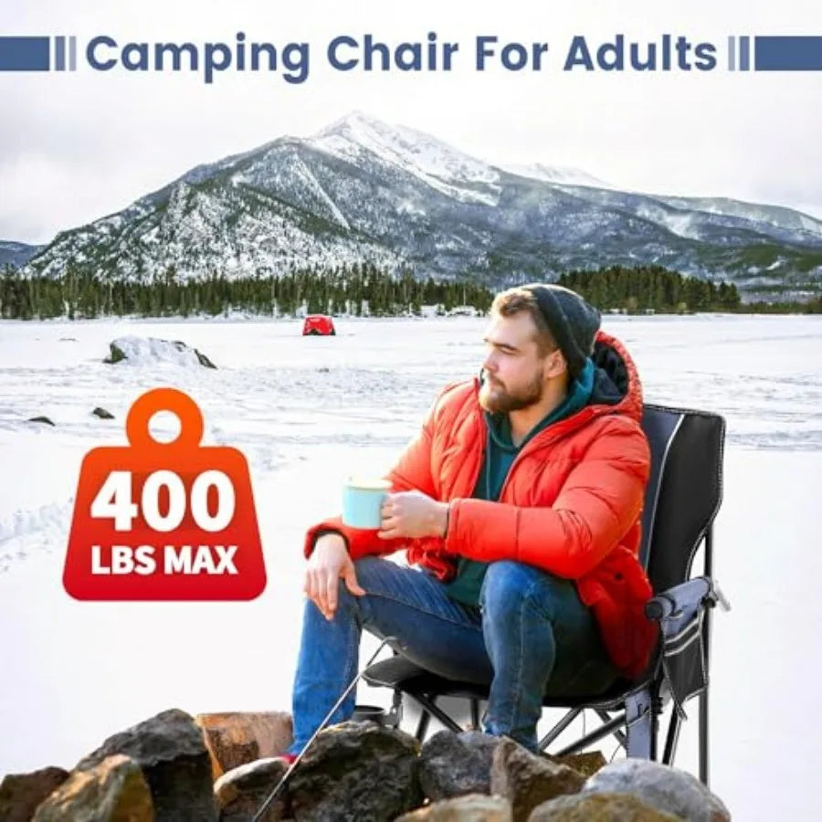 Heated Camping Chairs for Adults, Portable Heated Chairs for Outdoor, Outdoor Heated Chair, Folding Chairs, Heavy Duty Lawn Cha