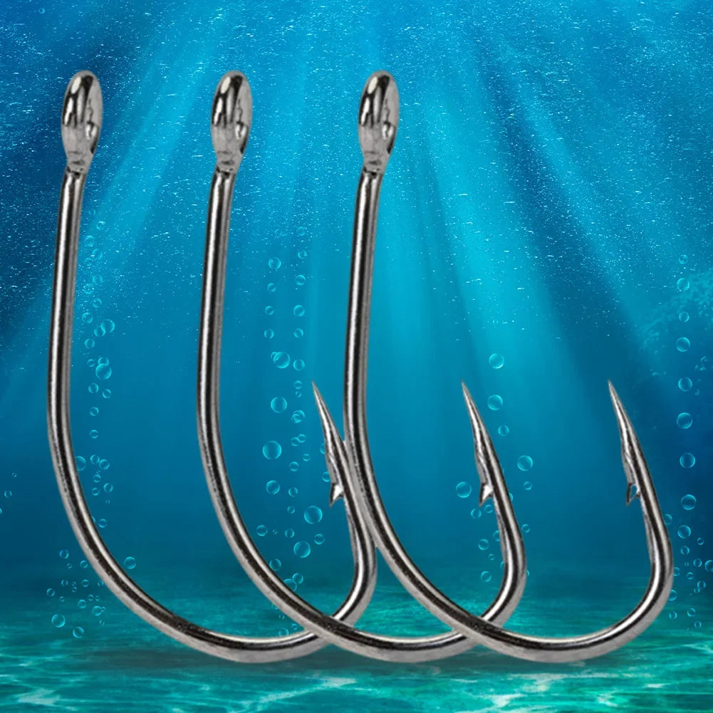 100Pcs Fishing Hooks Set High Carbon Steel Barbed FishHooks Carp Fishhook for Freshwater Saltwater Fishing Accessories
