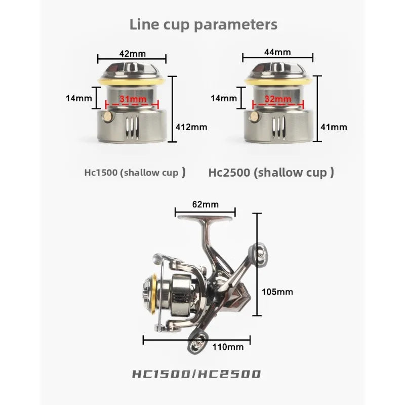 Small Golf Spinning Wheel Far Throw Luya Wheel Oblique Mouth Shallow Cup Micro Object All Metal Fishing Wheel