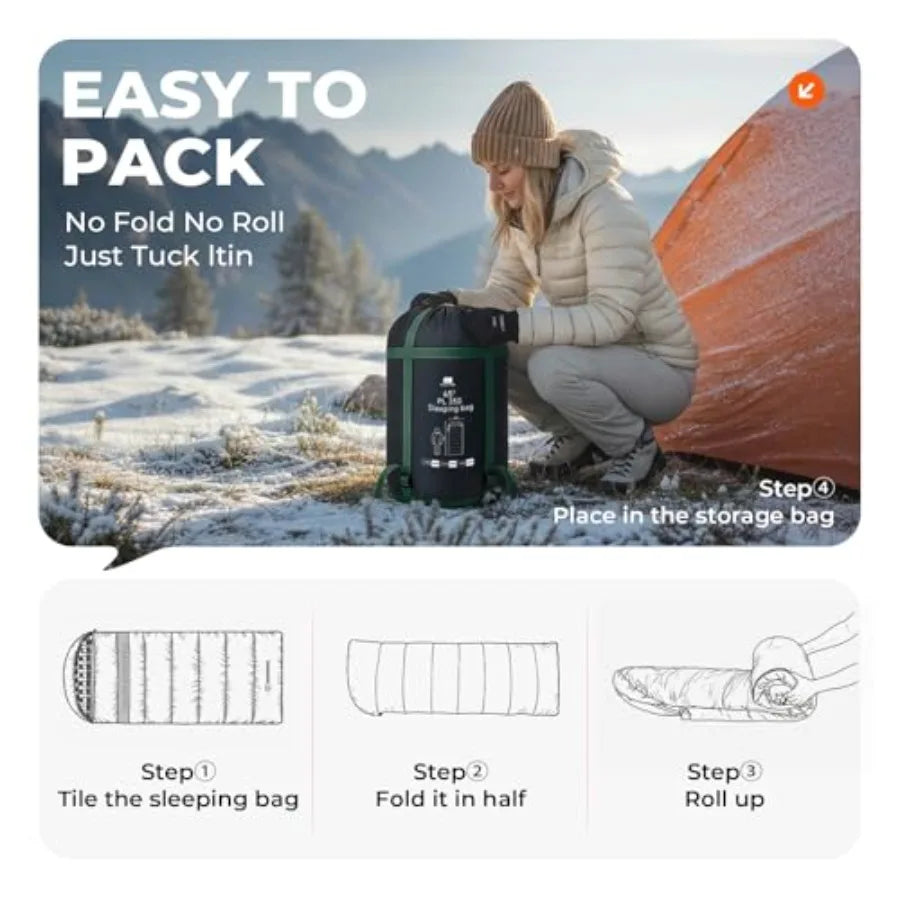 Cotton Flannel XXL Cold Weather Sleeping Bags for Adults Big and Tall, 90x39 Inch 4 Season Camping Sleeping Bag, Waterproof Mac