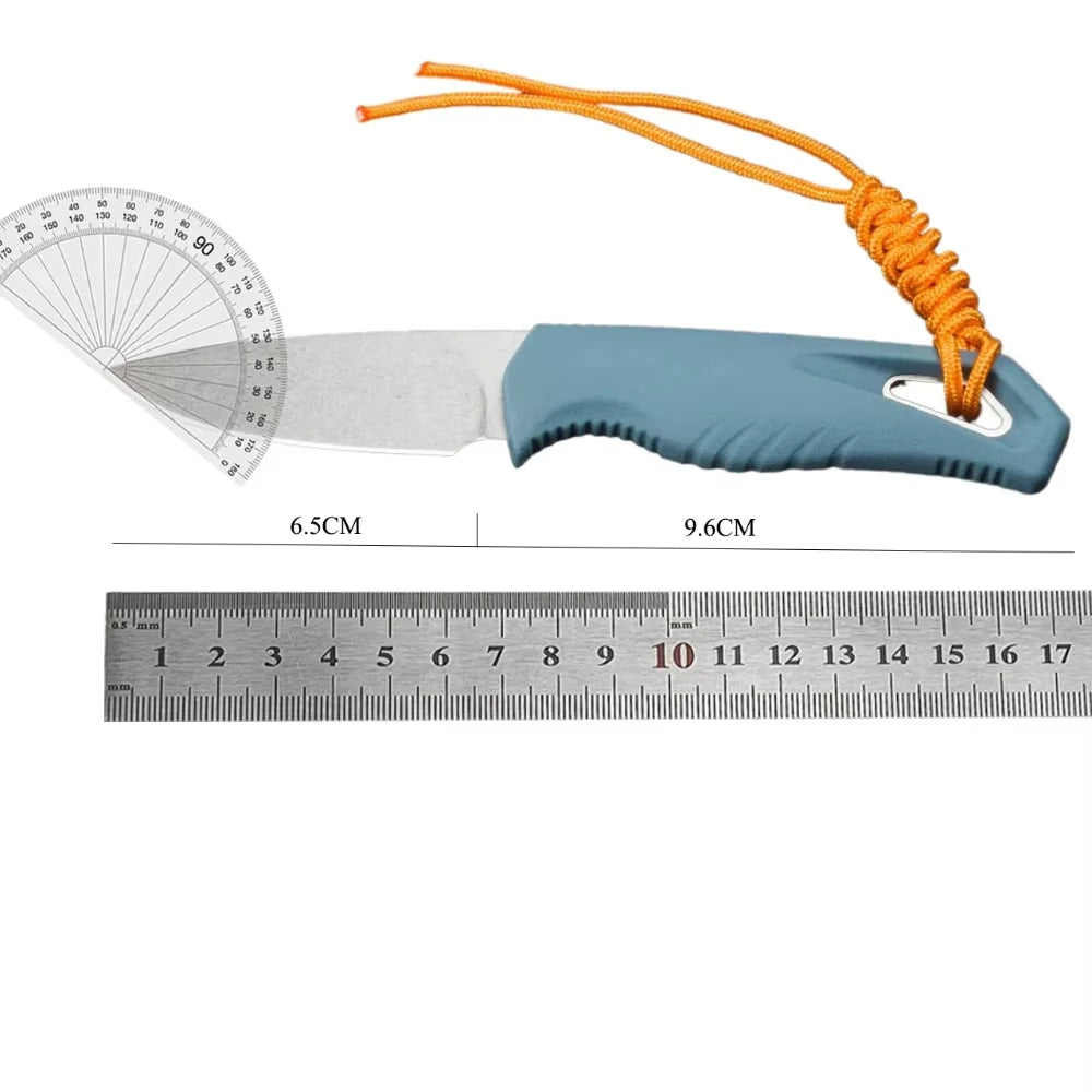 Tactical Survival Hunting Straight Knife BM 18050 CPM-MagnaCut 2.7" Stonewash Fixed Blade Knife Blue TPV Handle Cutting Tools
