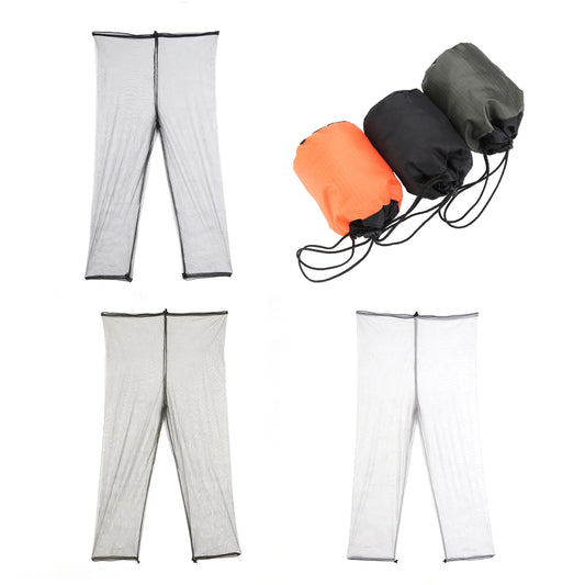 Summer Anti Mosquito Bug Mesh Pants Insect Net Cover Bug Protection Net Pants with Storage Bag Outdoor Fishing Apparel
