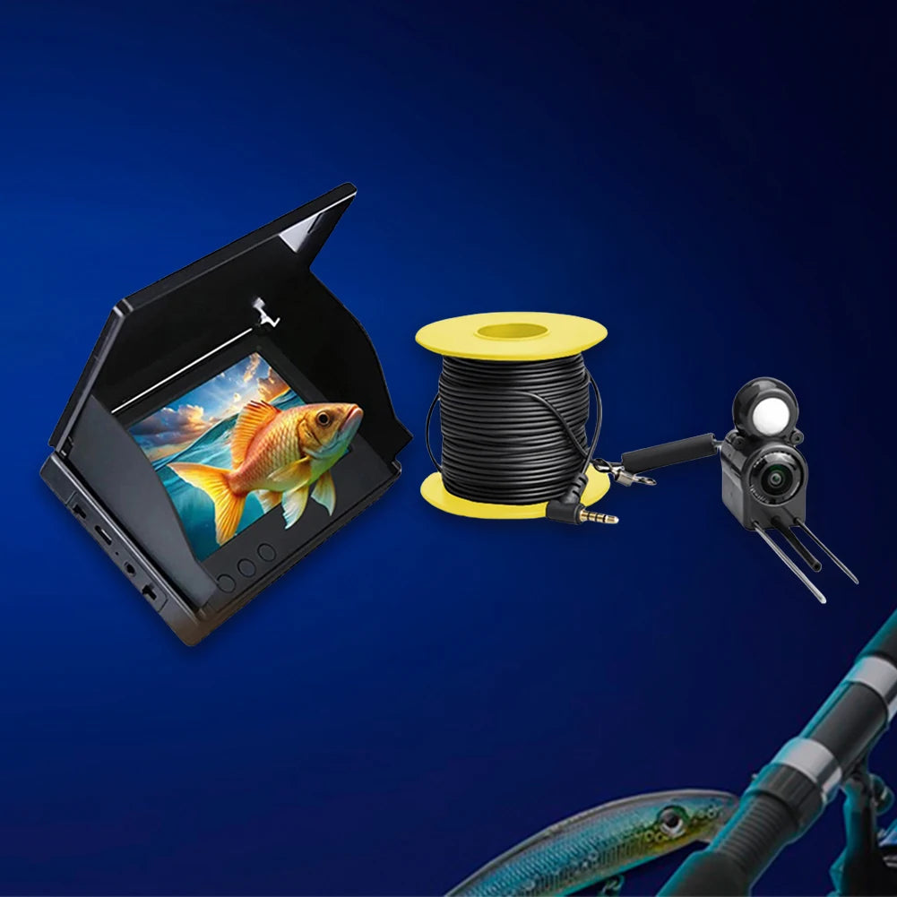 Underwater Fishing Camera 4.3 Inch IPS Monitor Ice Fishing Fish Finder 220° Fish Finder Night Vision Waterproof 15/20/30m Cable