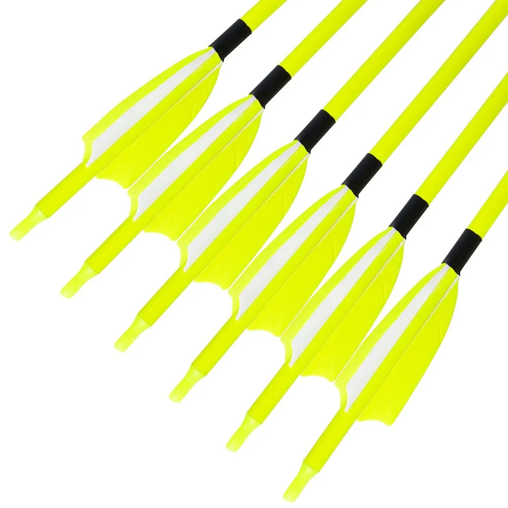 12pcs 31.5" Mixed Carbon Arrow SP500 3inch Turkey Feather Archery Recurve Compound Bow Hunting Shooting Target Carbon Arrows