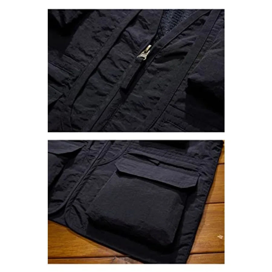 Perbai Men's Utility Fishing Vest Outdoor Summer Lightweight Work Photo Safari Cargo Vest