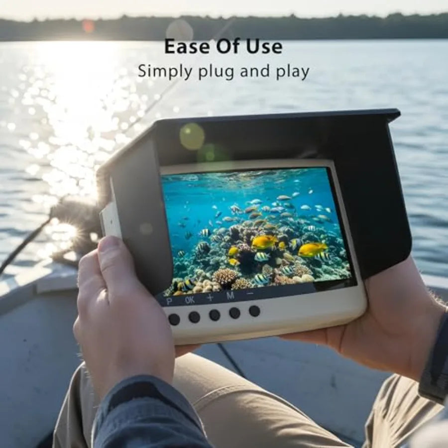 Fish Finder with Underwater Camera: IP68 Waterproof IPS Display for Ice/Lake Fishing Murky Conditions Depth Finder