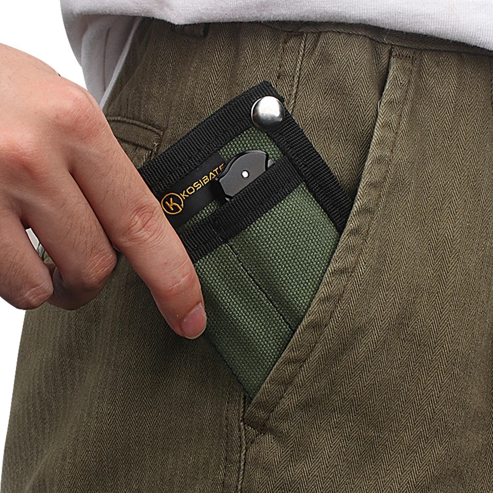 EDC Pouch Bag Multifunctional Foldable Credit Card Holder Canvas Tactical Molle Storage Bag for Outdoor Camping