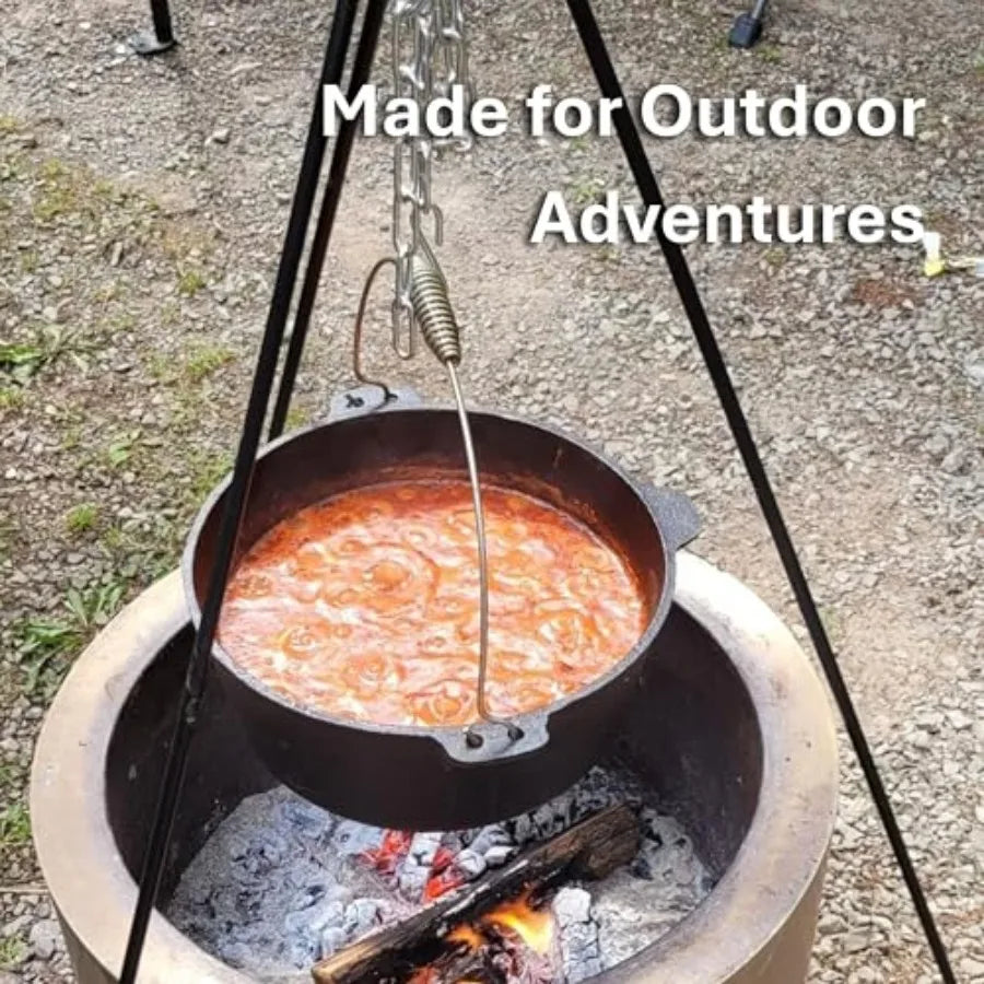 48" Heavy Duty Camping Tripod Campfire Cooking Dutch Oven Tripod Adjustable Grill Tripod for Outdoor Campfire Cooking Camping,