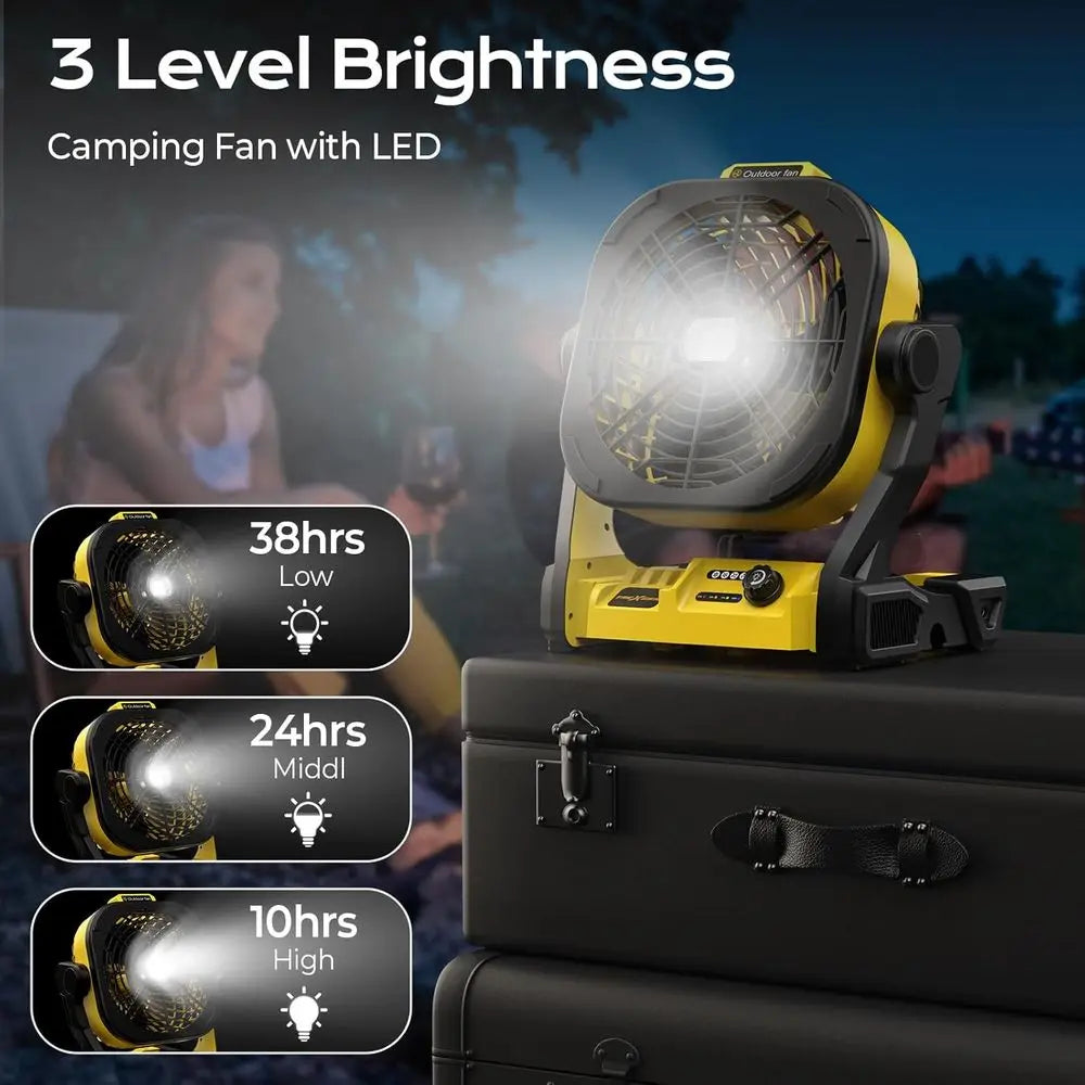 Portable 20V Max Battery-Powered Tool with AC Adapter, LED Lights, 4 Speeds, Hook, and Cordless/Camping/Battery Options for Outd